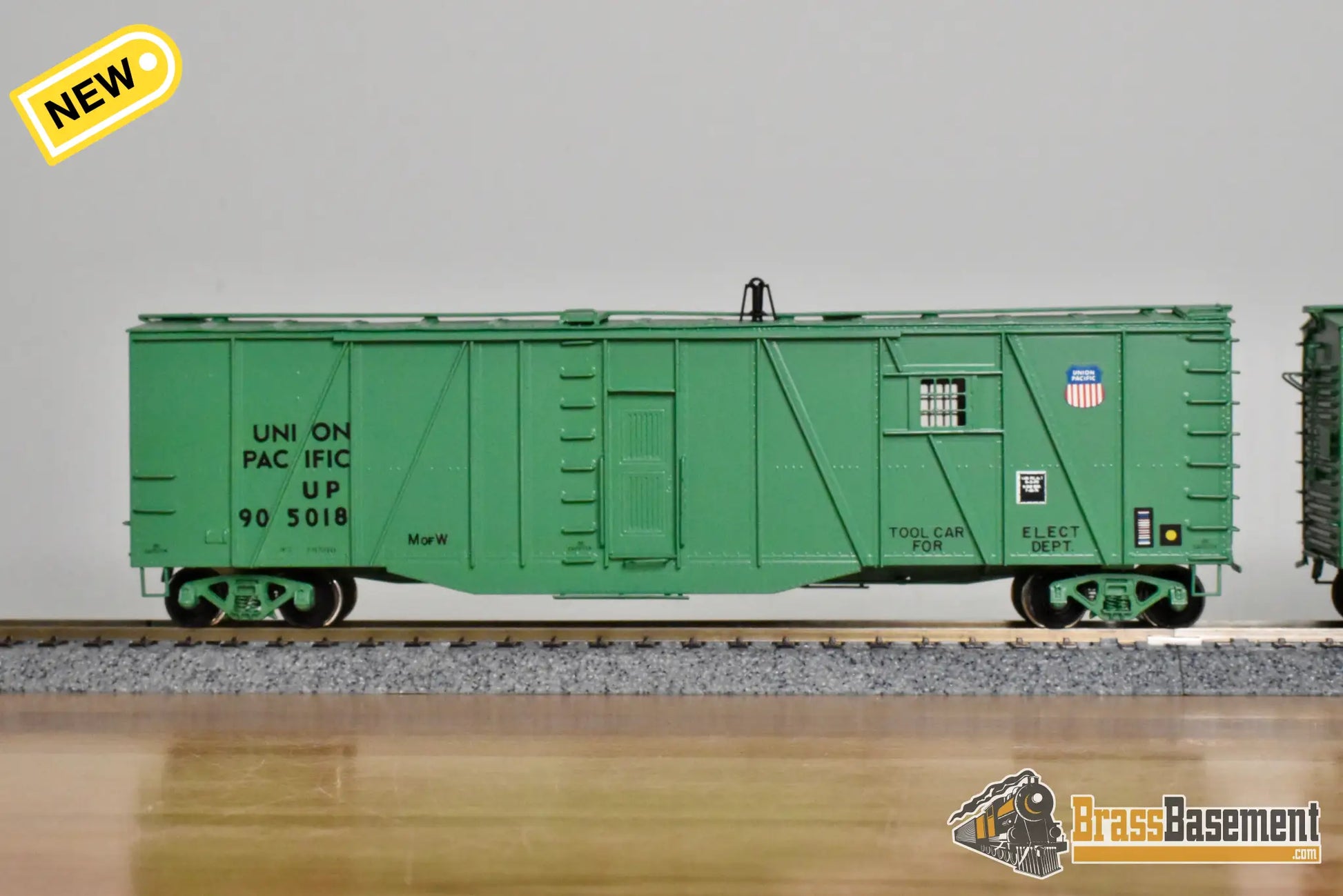 HO Brass – OMI 3008.1 – Union Pacific Tool Car #905018 – Green CPOMI - Brass Maintenance-of-Way Car