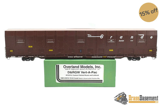 HO Brass - OMI 3010.10 Rio Grande DRGW #810218 Vert-A-Pac Auto Carrier - FP Brown Freight