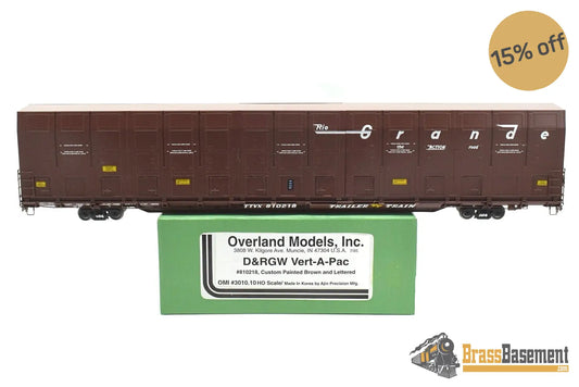 HO Brass - OMI 3010.10 Rio Grande DRGW #810218 Vert-A-Pac Auto Carrier - FP Brown Freight