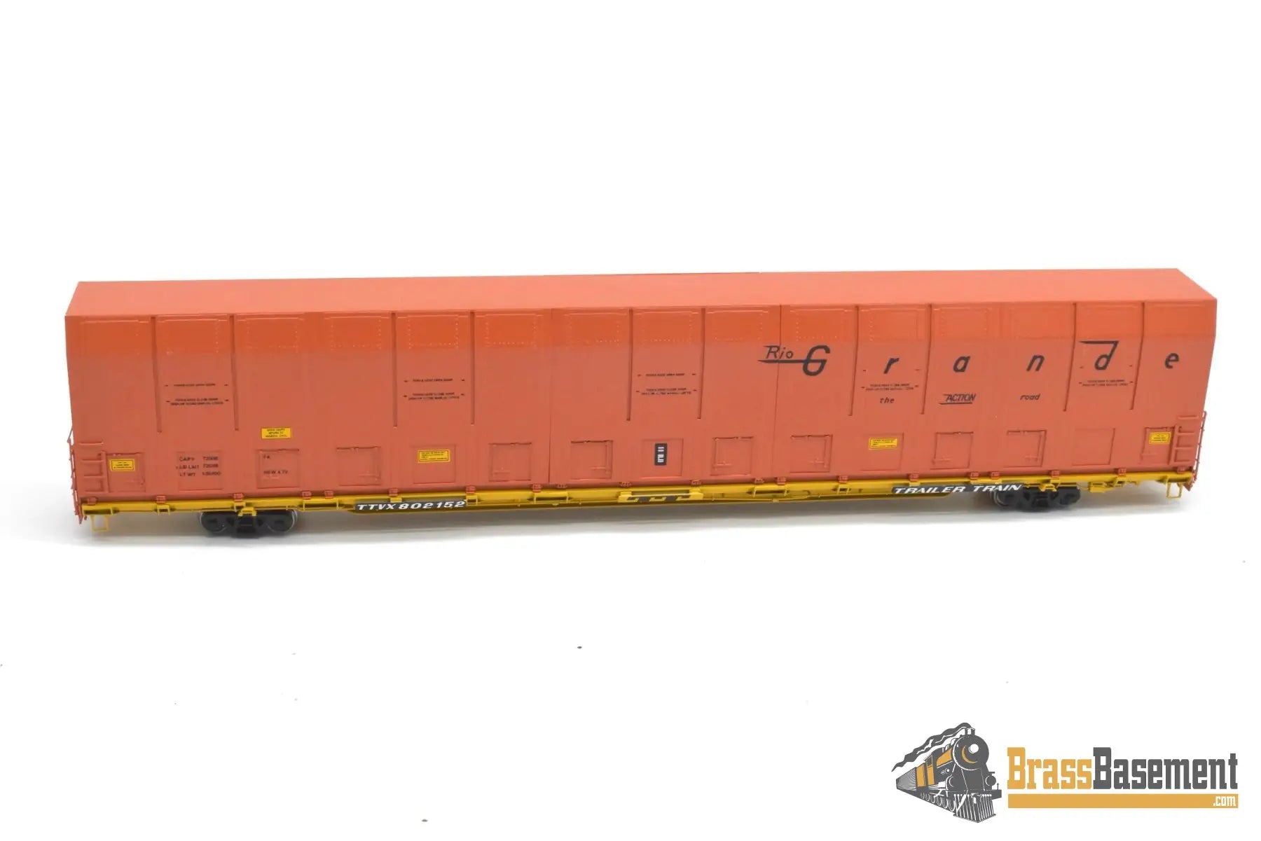 HO Brass - OMI 3010.11 Rio Grande DRGW #802152 Vert-A-Pac Auto Carrier - FP Orange Freight