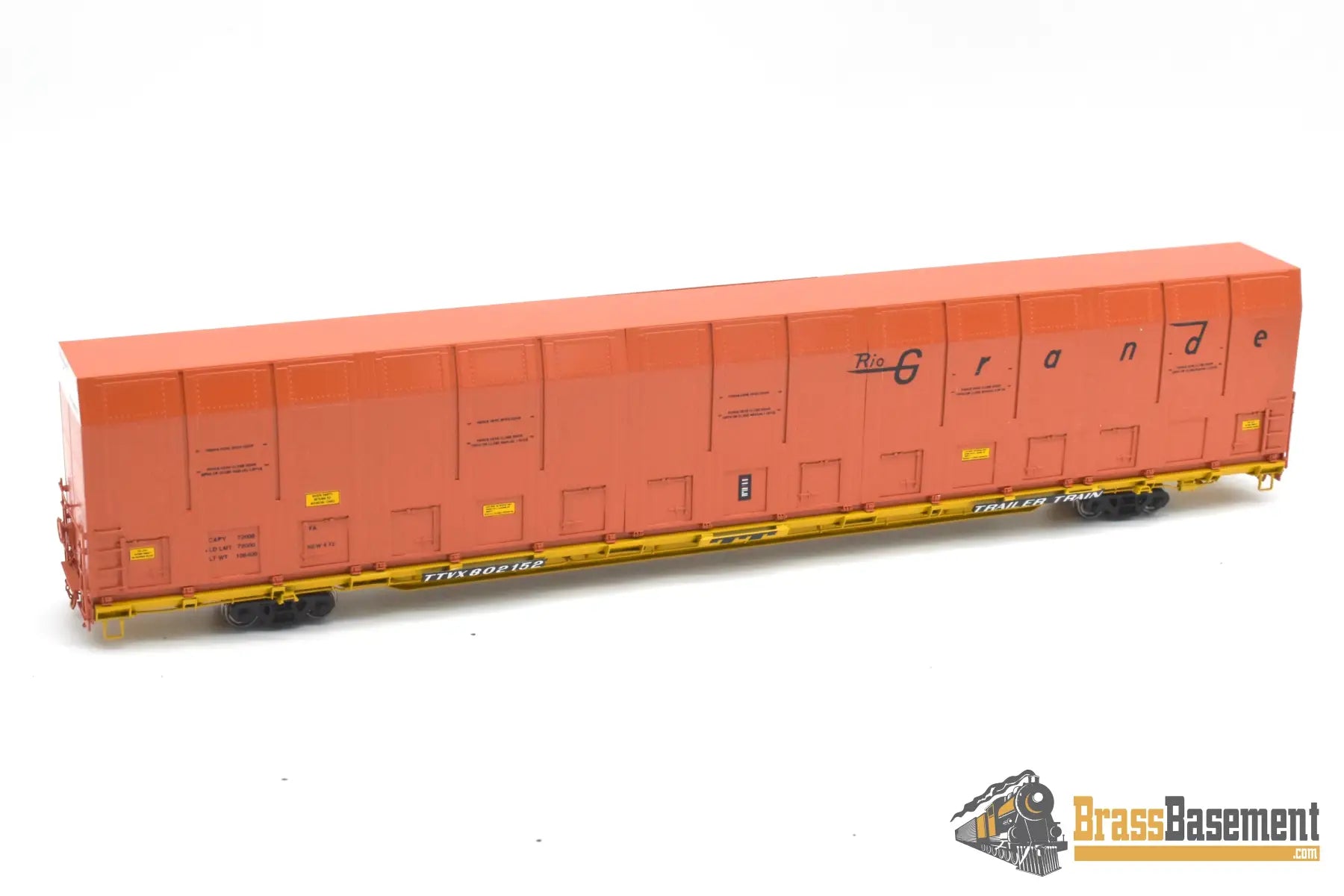 HO Brass - OMI 3010.11 Rio Grande DRGW #802152 Vert-A-Pac Auto Carrier - FP Orange Freight