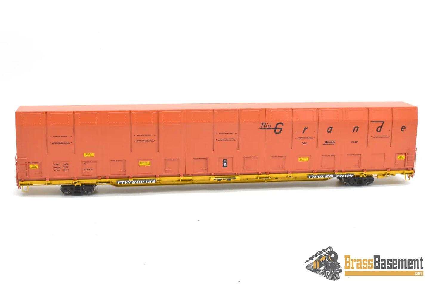 HO Brass - OMI 3010.11 Rio Grande DRGW #802152 Vert-A-Pac Auto Carrier - FP Orange Freight
