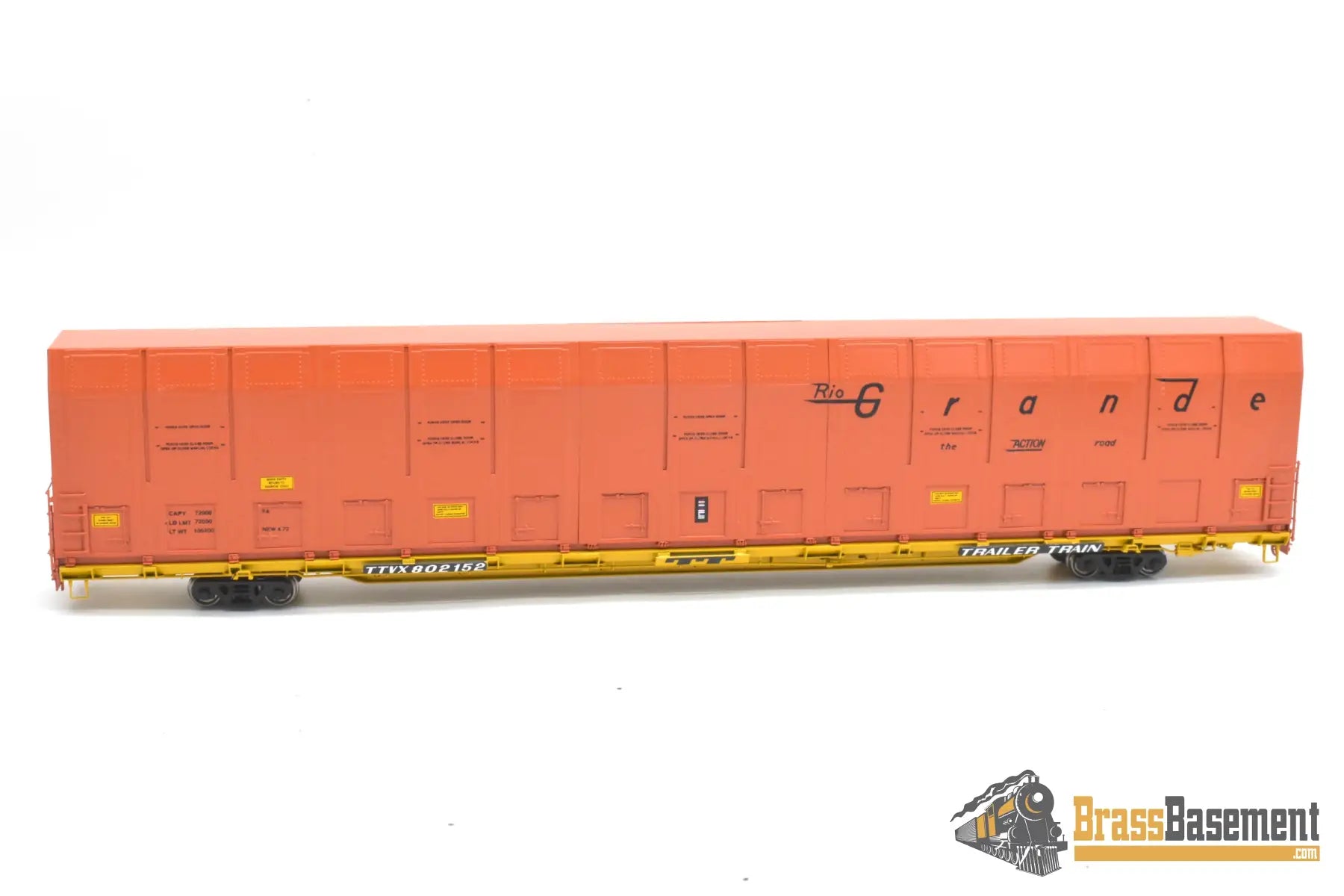 HO Brass - OMI 3010.11 Rio Grande DRGW #802152 Vert-A-Pac Auto Carrier - FP Orange Freight