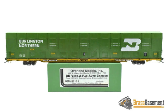 HO Brass - OMI 3010.2 Burlington Northern BN #801924 Vert-A-Pac Auto Carrier - FP Green Freight