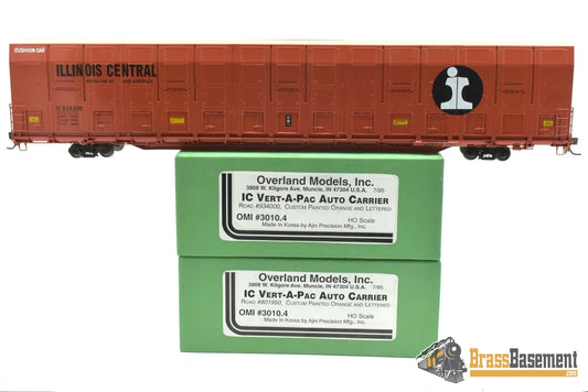 HO Brass - OMI 3010.4 Illinois Central IC Vert-A-Pac Auto Carrier - FP Orange - 2 Available Freight