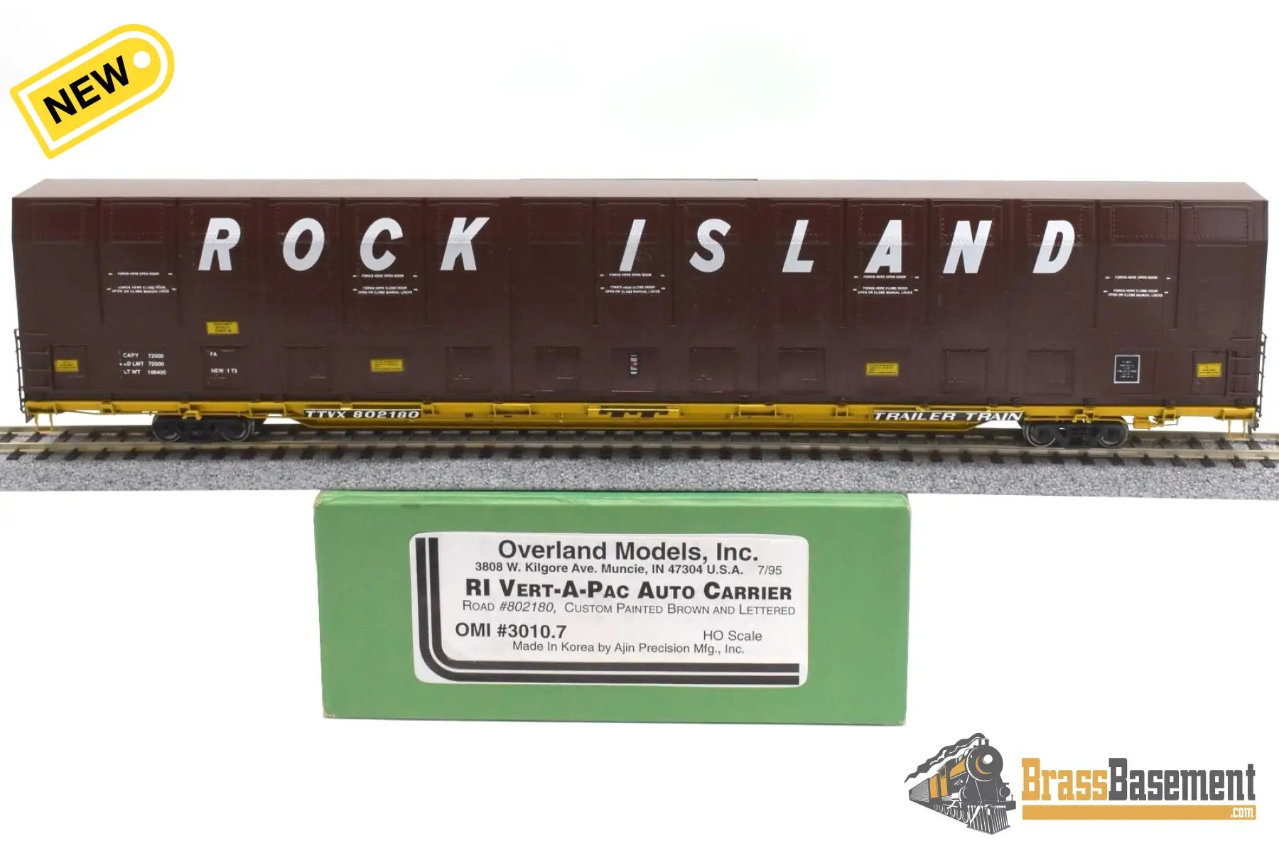 Ho Brass - Omi 3010.7 Rock Island Ri Ttvx Vert-A-Pac Auto Carrier #802180 Fp Freight