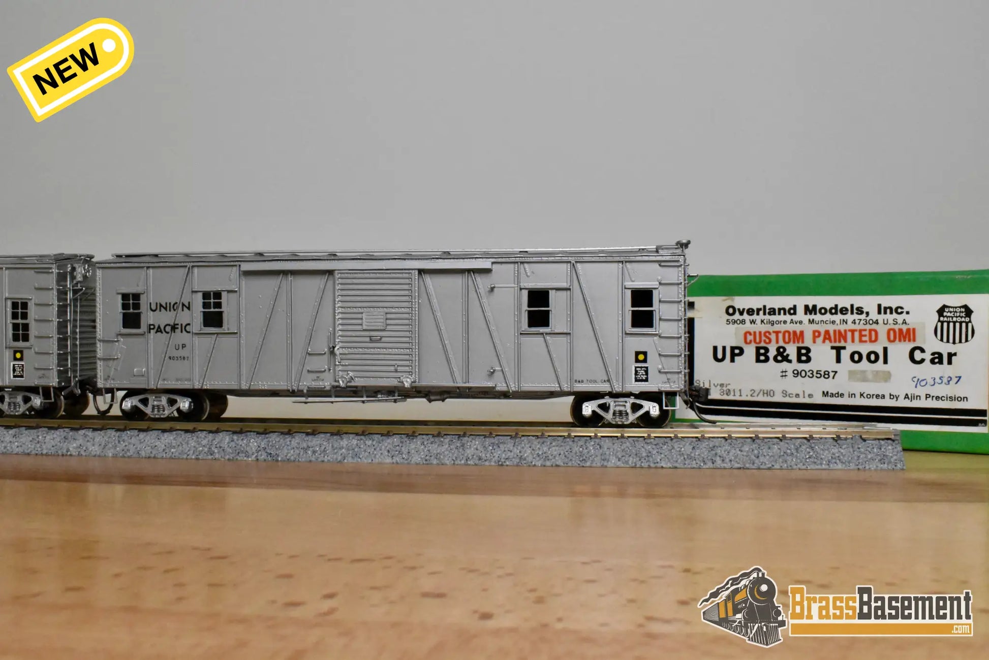 HO Brass – OMI 3011.2 – Union Pacific B&B Tool Car #903587 – CPOMI Silver - Brass Maintenance-of-Way Car