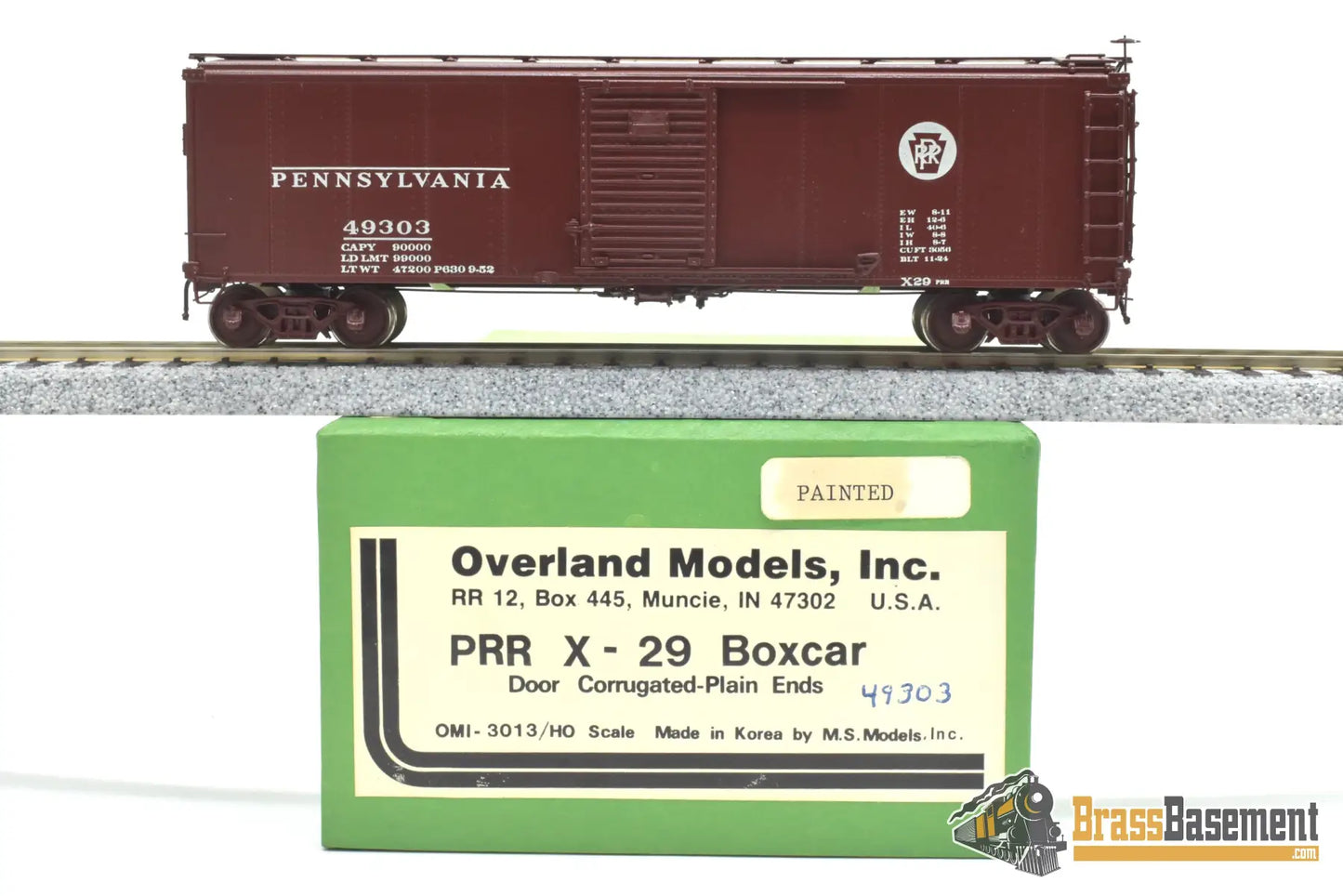 HO Brass - OMI 3013.1 Overland Pennsylvania RR PRR X-29 #49303 Corrugated Ends - CPOMI Freight