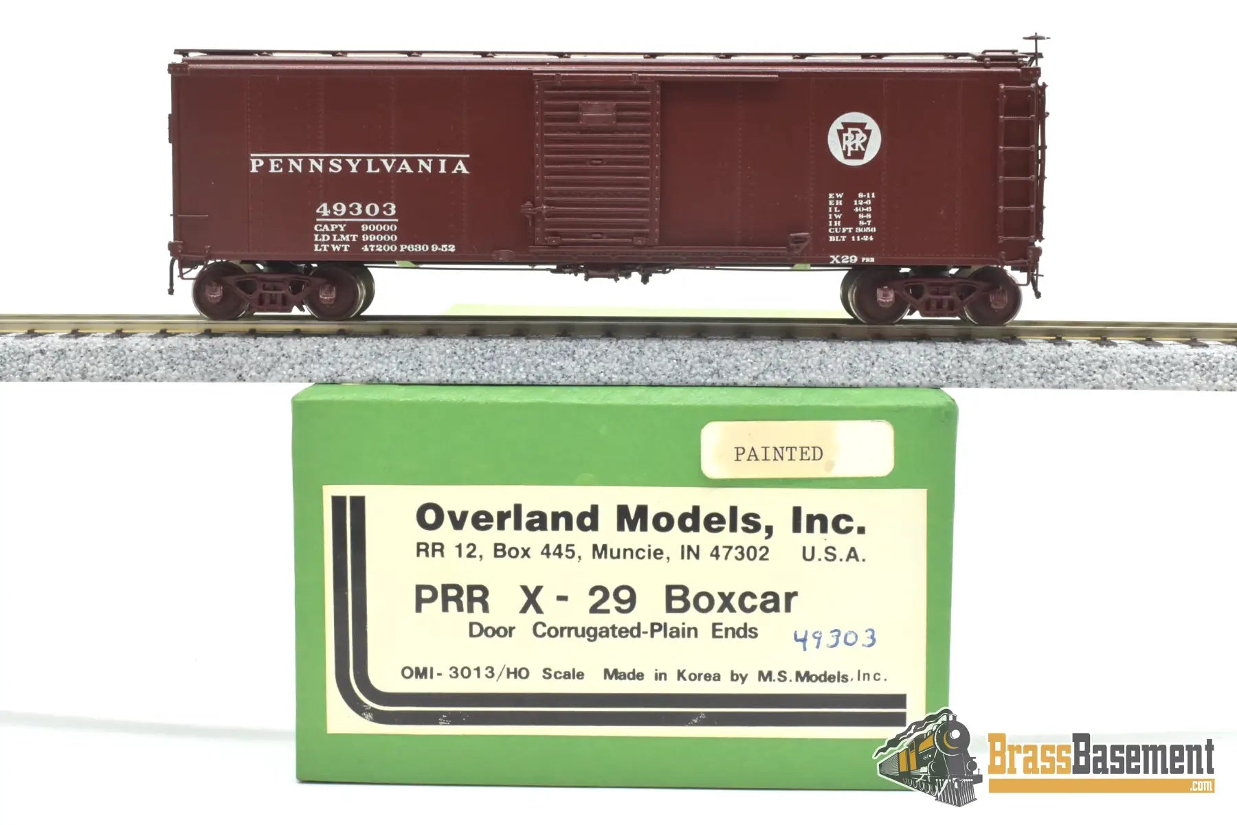 HO Brass - OMI 3013.1 Overland Pennsylvania RR PRR X-29 #49303 Corrugated Ends - CPOMI Freight
