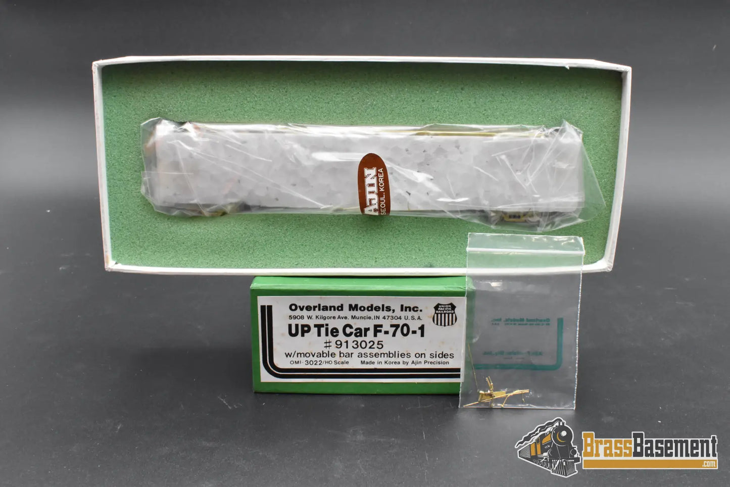 HO Brass – OMI 3022 UP Union Pacific Flat Car F-70-1 Unpainted – Ajin – Mint Freight