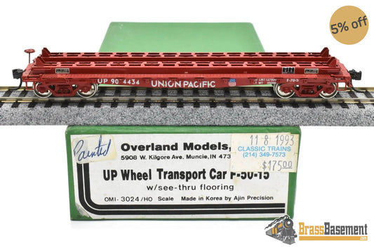 HO Brass OMI 3024.1 Union Pacific UP 42’ Wheel Transport Flat Car F 50 15 CP Freight