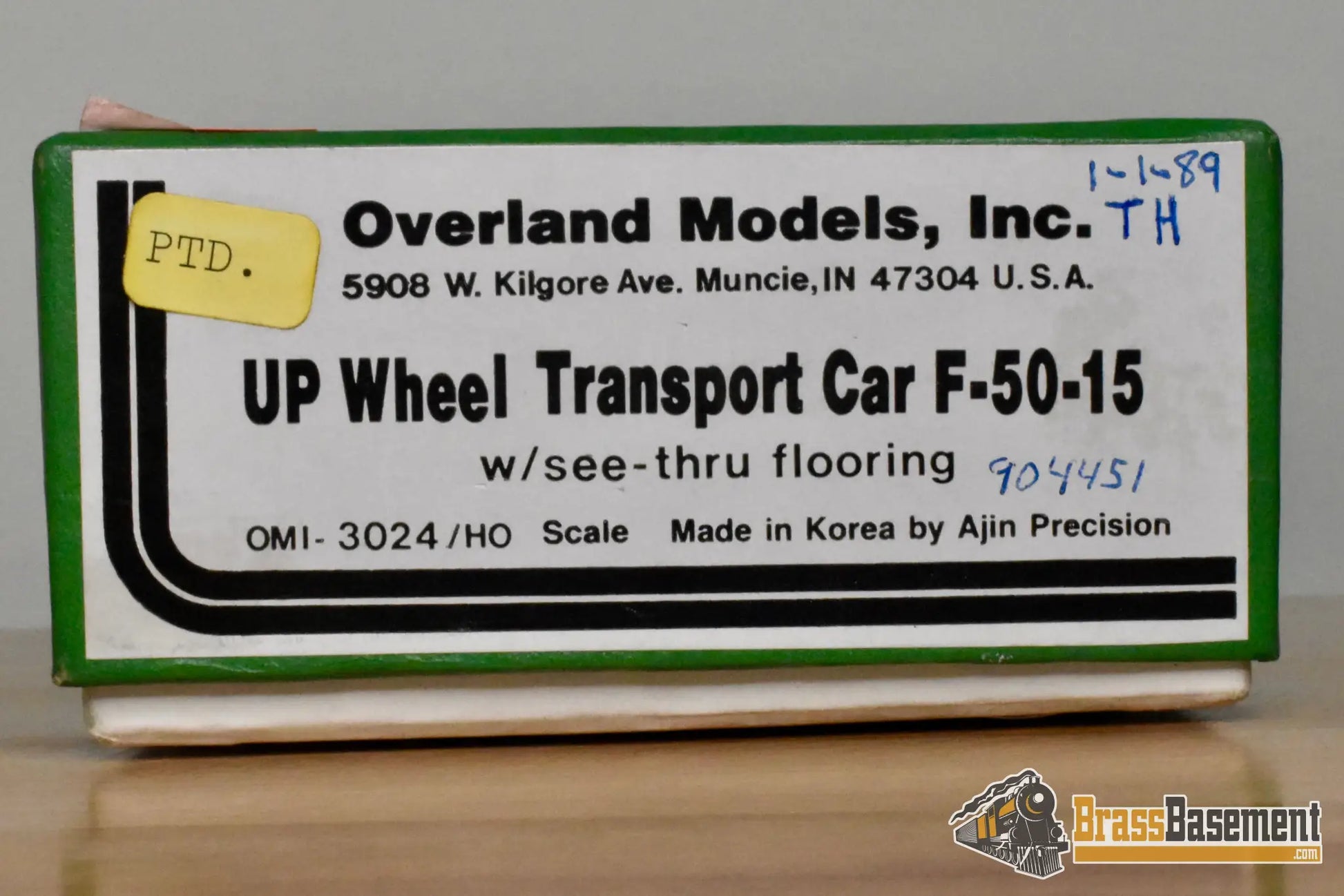 HO Brass – OMI 3024 – Union Pacific F-50-15 Wheel Transport Car #904451 – Painted - Brass Freight Car
