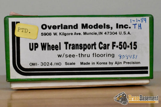 HO Brass – OMI 3024 – Union Pacific F-50-15 Wheel Transport Car #904451 – Painted - Brass Freight Car