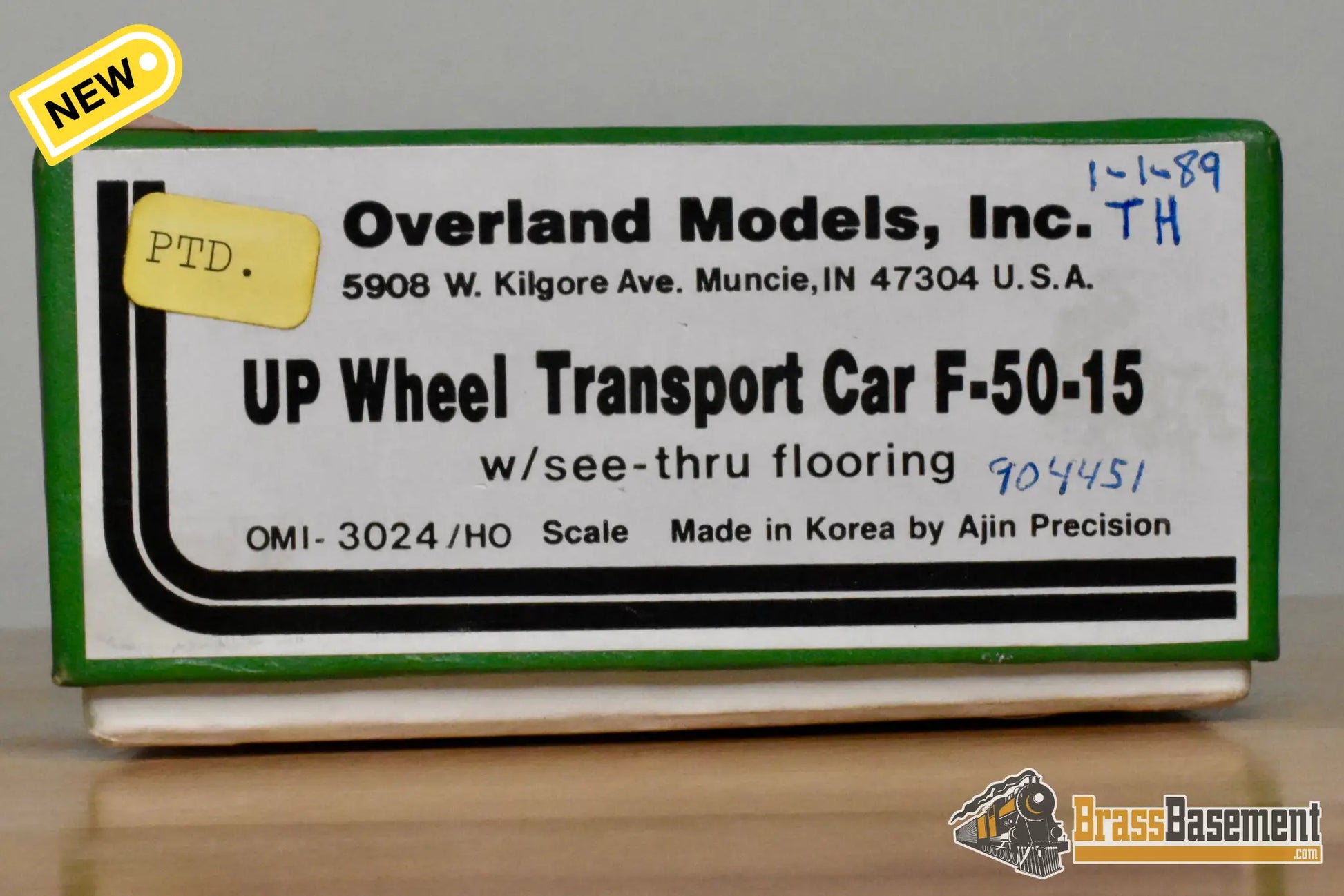 HO Brass – OMI 3024 – Union Pacific F-50-15 Wheel Transport Car #904451 – Painted - Brass Freight Car