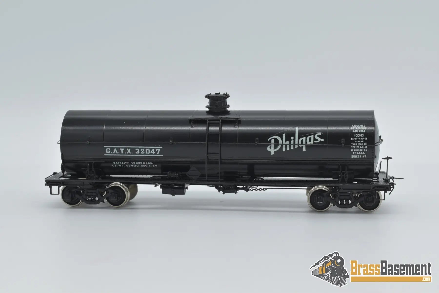 Ho Brass - Omi 3028.1 L.p. Tank Car Gatx Philgas Painted Freight