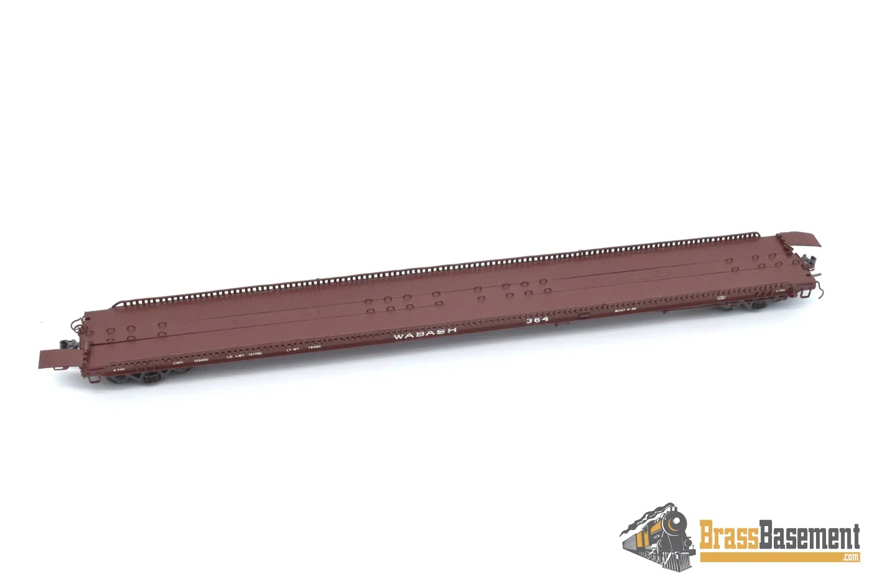 Ho Brass - Omi 3033.2 F - 39 Wabash Tructrain Flat Car #364 Custom Painted Freight