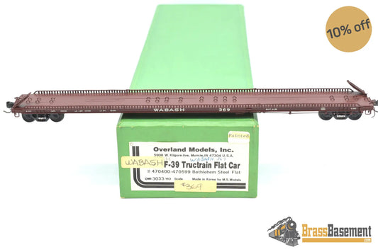 Ho Brass - Omi 3033.2 F - 39 Wabash Tructrain Flat Car #369 Custom Painted Freight