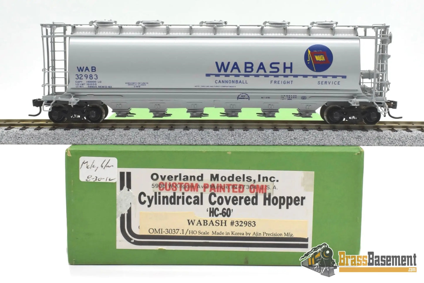 Ho Brass - Omi 3037 Wabash Cylindrical Covered Hopper Hc-60 #32983 Cpomi Freight
