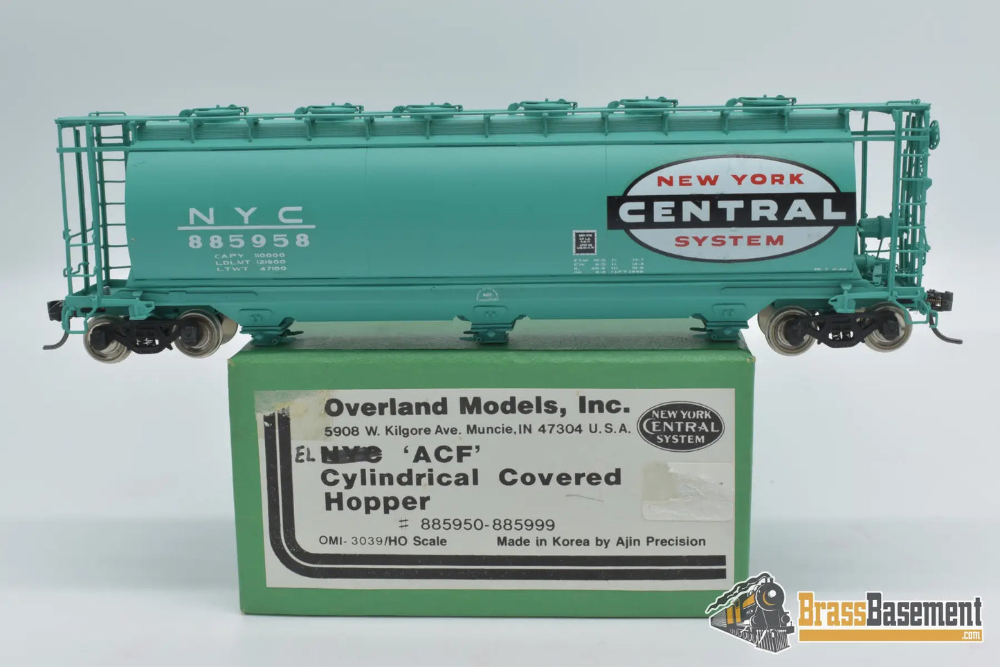 Ho Brass - Omi 3039 New York Central Nyc Acf Cylindrical Covered Hopper C/P
