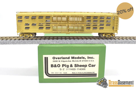 Ho Brass - Omi 3057 Overland Baltimore & Ohio B&O Pig Sheep Car ’S - 2’ Unpainted Freight
