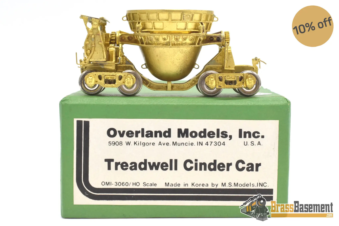 Ho Brass - Omi 3060 Treadwell Cinder Car Unpainted M.s Models Freight
