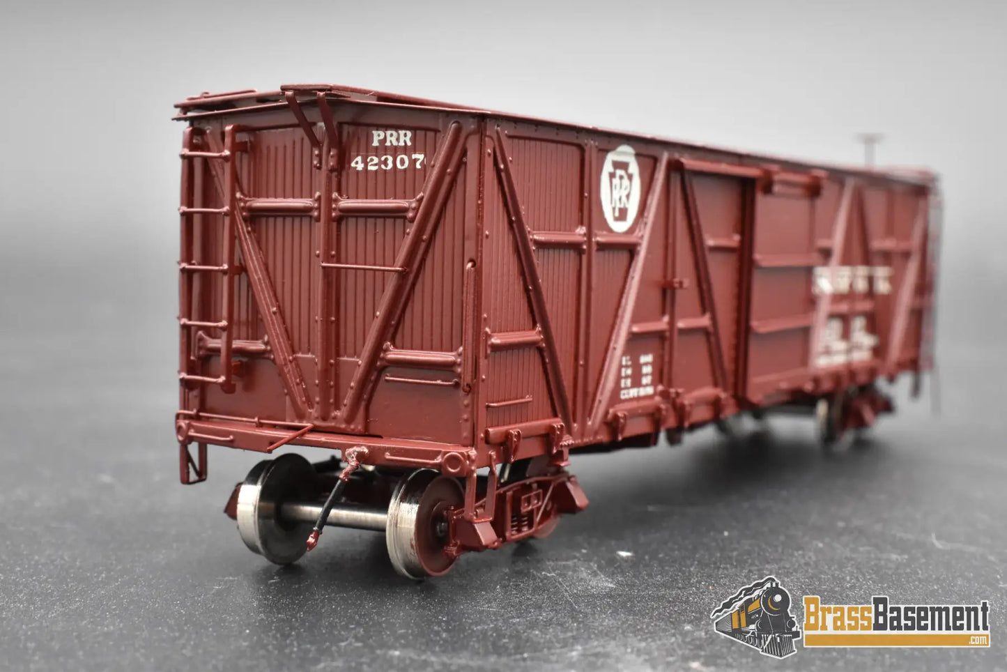 HO Brass – OMI 3067 PRR X-23 Boxcar #42307 – Factory Painted Tuscan – M.S. Models – Mint Freight