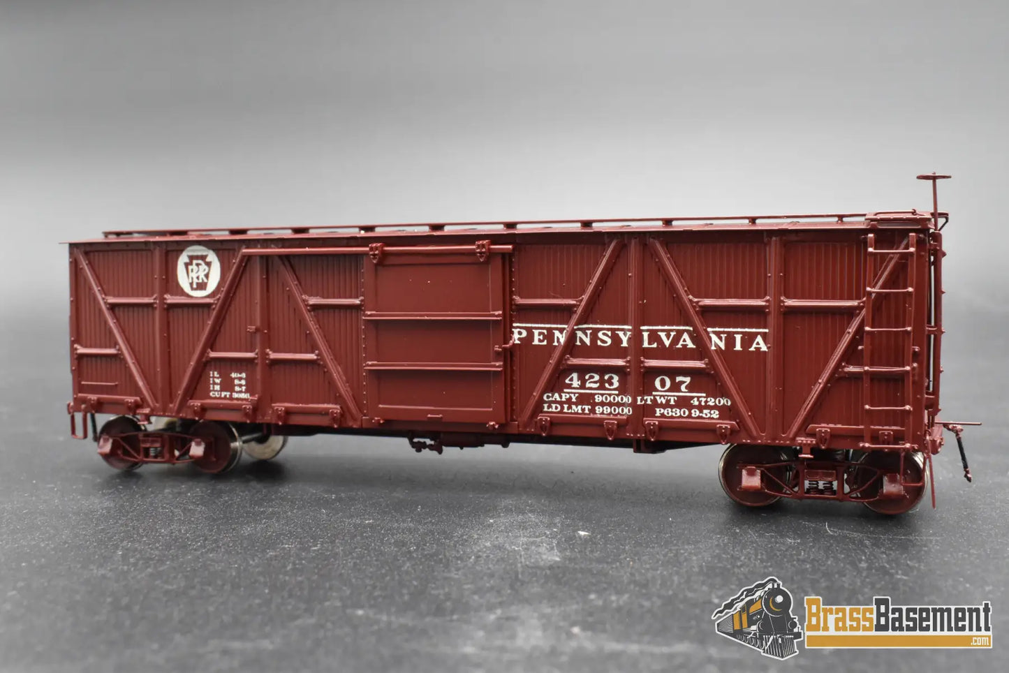 HO Brass – OMI 3067 PRR X-23 Boxcar #42307 – Factory Painted Tuscan – M.S. Models – Mint Freight