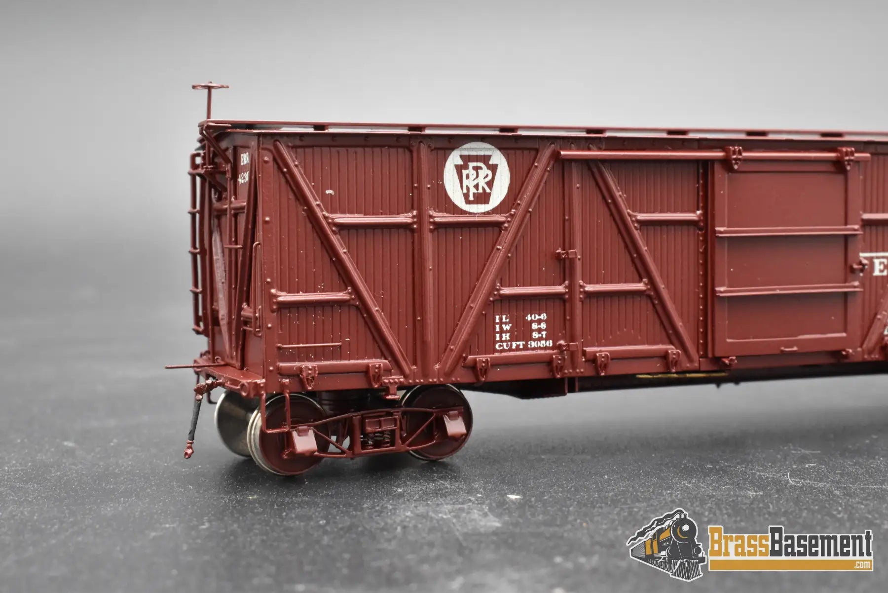 HO Brass – OMI 3067 PRR X-23 Boxcar #42307 – Factory Painted Tuscan – M.S. Models – Mint Freight