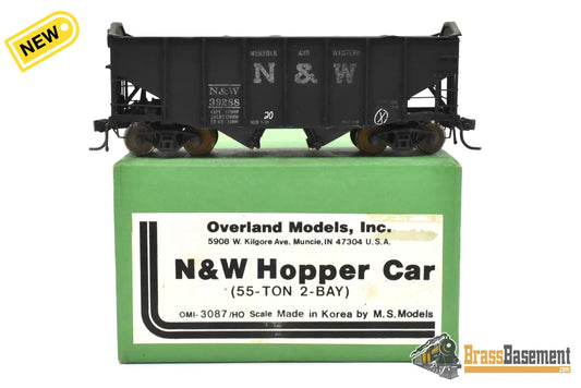 HO Brass - OMI 3087 N&W Norfolk & Western 55-Ton 2 Bay Hopper - Nice C/P Freight