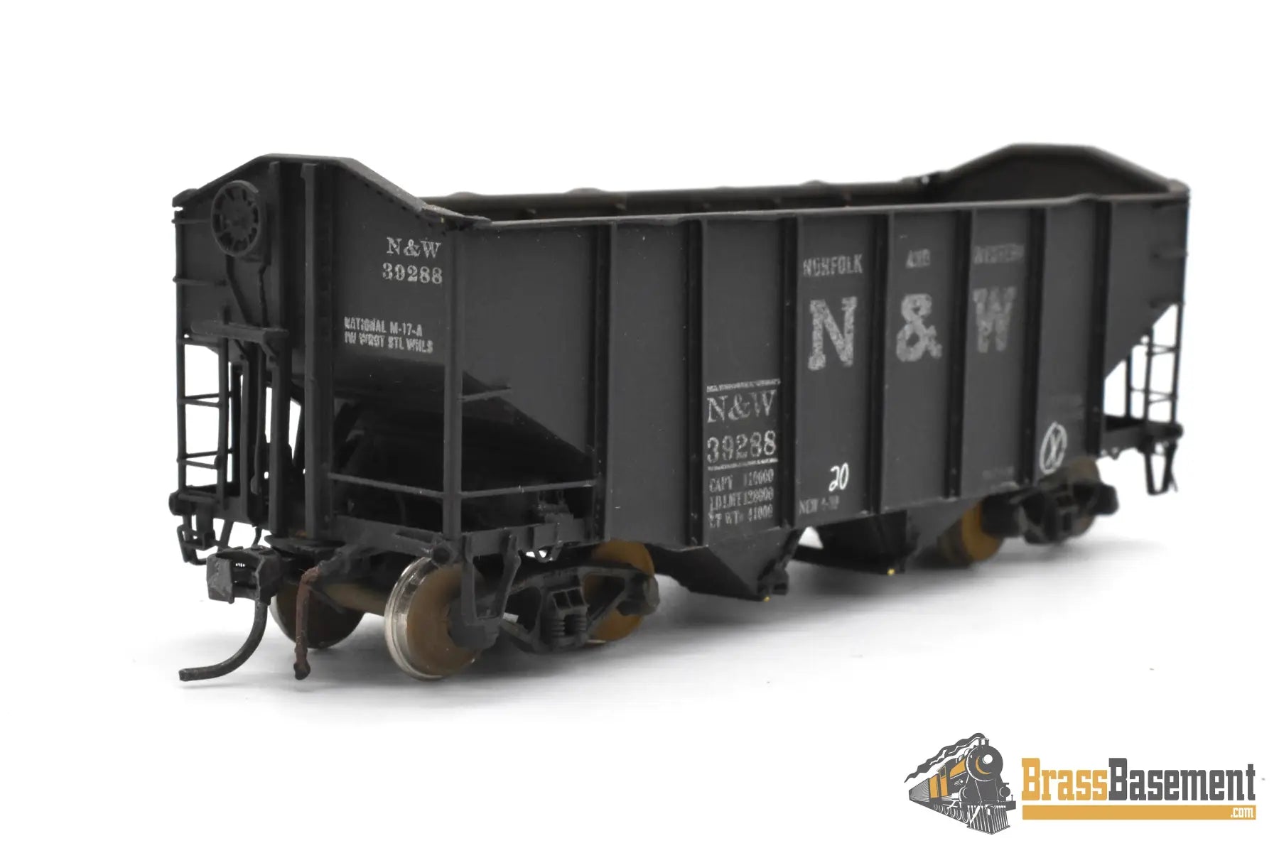 HO Brass - OMI 3087 N&W Norfolk & Western 55-Ton 2 Bay Hopper - Nice C/P Freight
