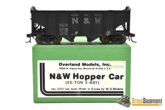 HO Brass - OMI 3087 N&W Norfolk & Western 55-Ton 2 Bay Hopper - Nice C/P Freight
