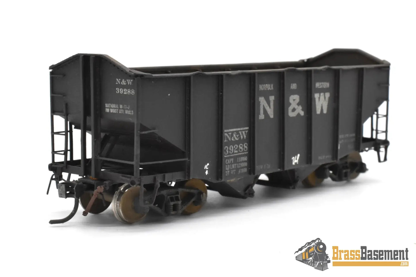 HO Brass - OMI 3087 N&W Norfolk & Western 55-Ton 2 Bay Hopper - Nice C/P Freight