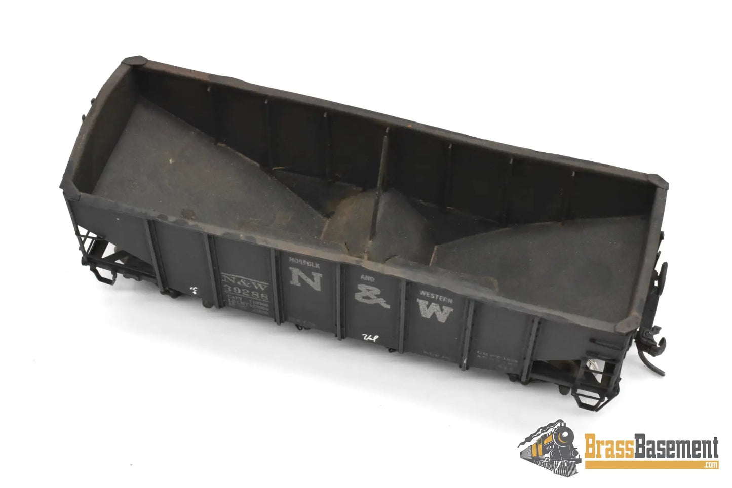 HO Brass - OMI 3087 N&W Norfolk & Western 55-Ton 2 Bay Hopper - Nice C/P Freight