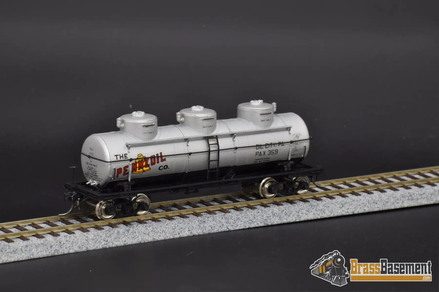 Ho Brass - Omi 3132 8000 Gallon Triple Dome Pennzoil Tank Car Custom Freight