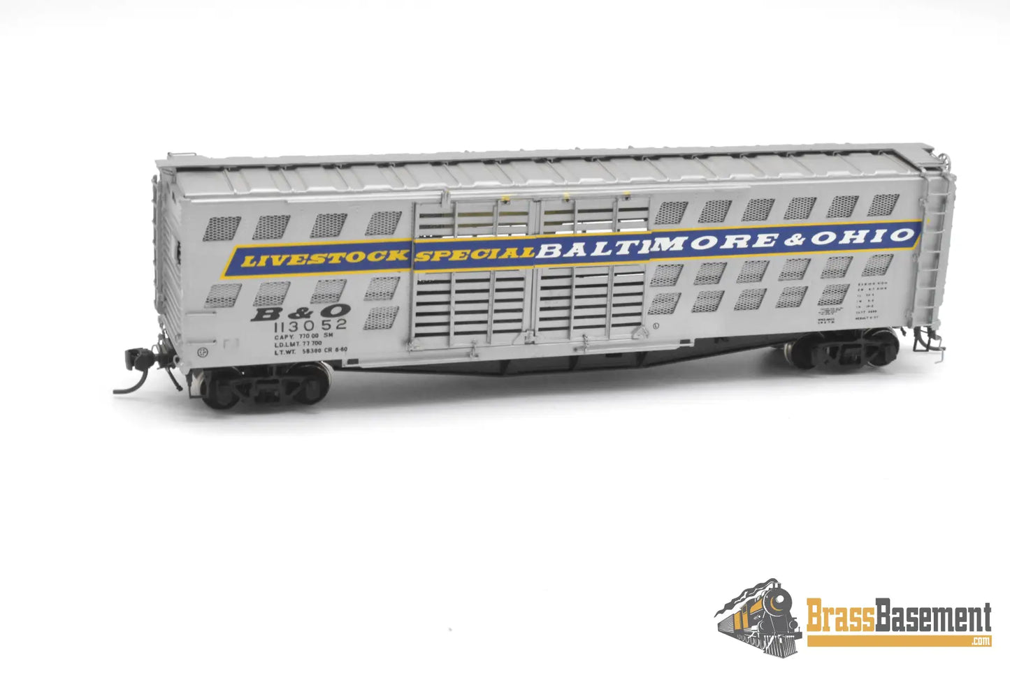 HO Brass - OMI 3140 Baltimore & Ohio B&O Deluxe Livestock Car w/ Double Doors Fishbelly Freight