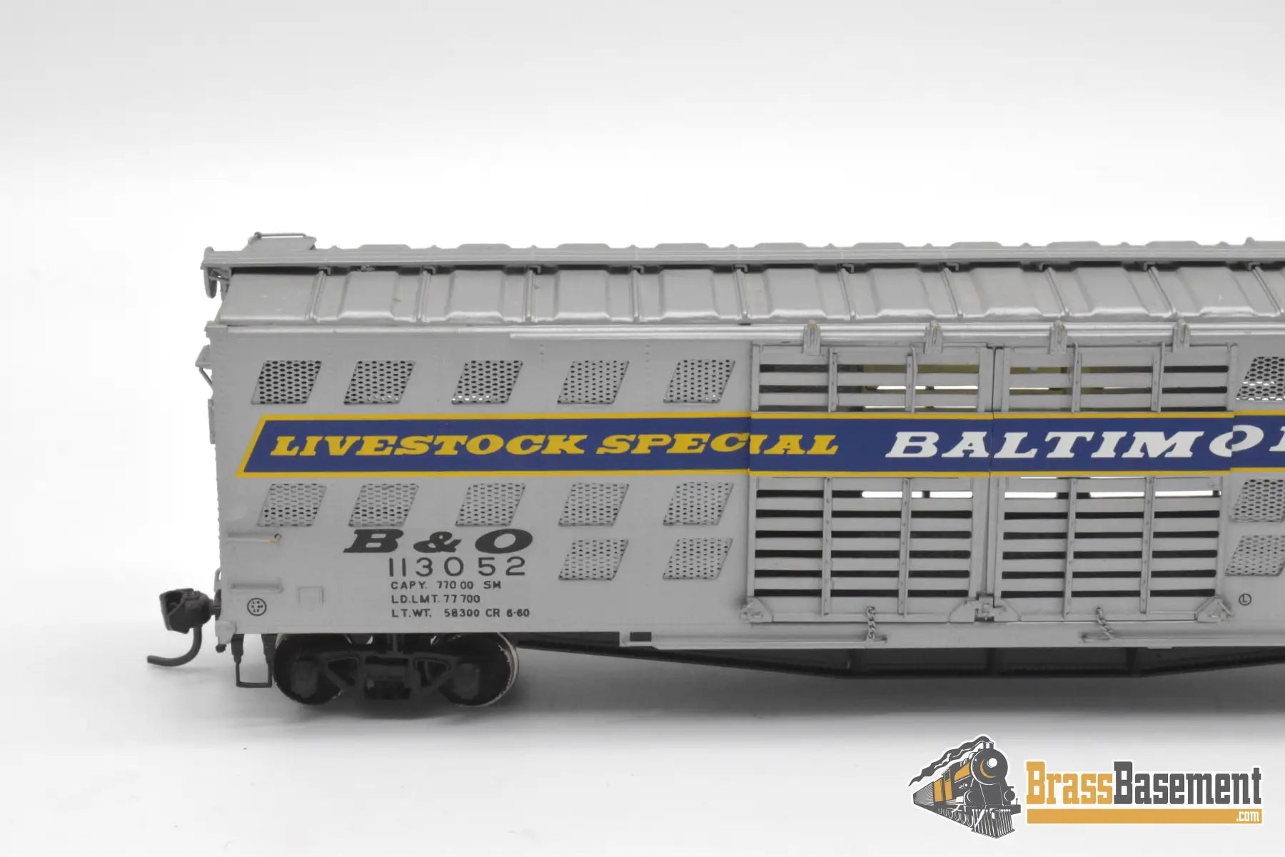 HO Brass - OMI 3140 Baltimore & Ohio B&O Deluxe Livestock Car w/ Double Doors Fishbelly Freight