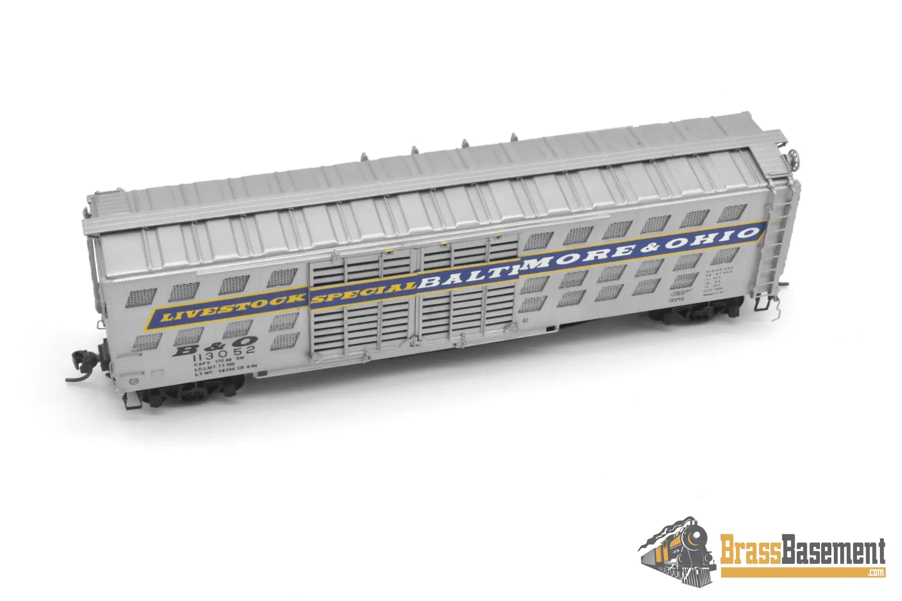HO Brass - OMI 3140 Baltimore & Ohio B&O Deluxe Livestock Car w/ Double Doors Fishbelly Freight