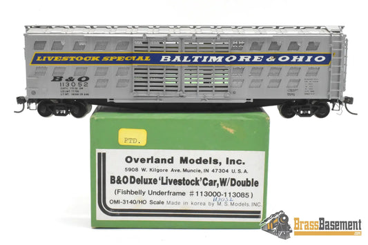HO Brass - OMI 3140 Baltimore & Ohio B&O Deluxe Livestock Car w/ Double Doors Fishbelly Freight