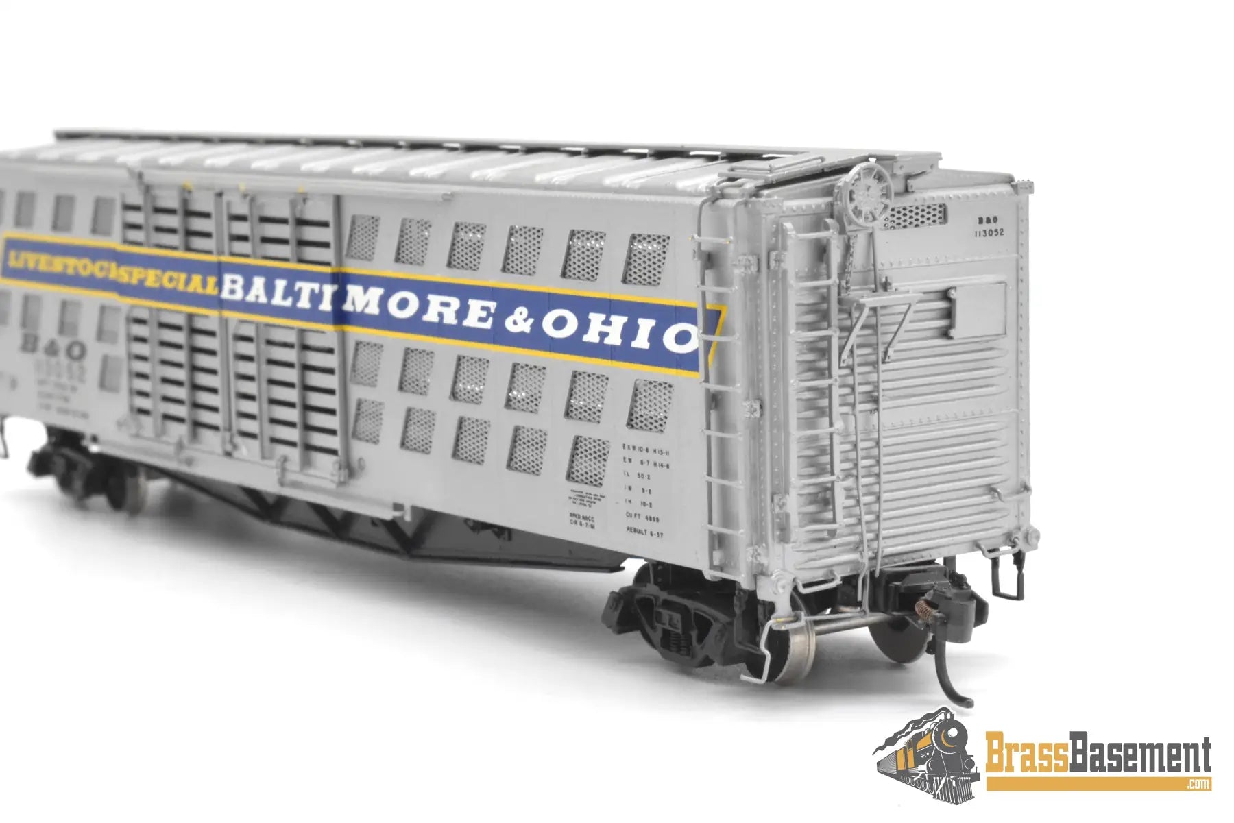 HO Brass - OMI 3140 Baltimore & Ohio B&O Deluxe Livestock Car w/ Double Doors Fishbelly Freight