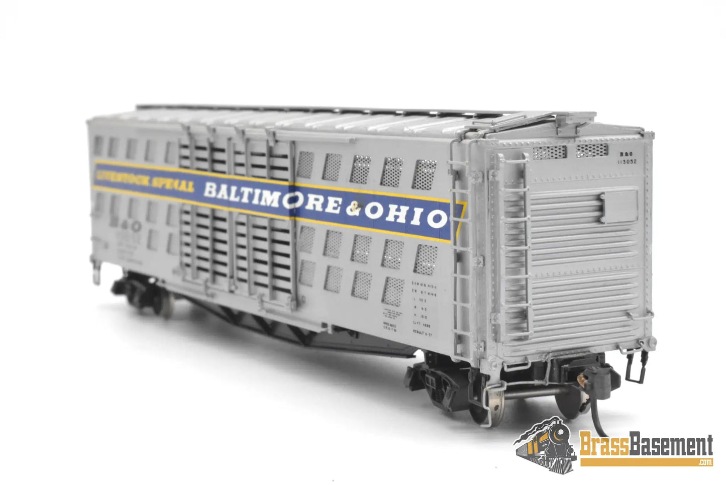 HO Brass - OMI 3140 Baltimore & Ohio B&O Deluxe Livestock Car w/ Double Doors Fishbelly Freight