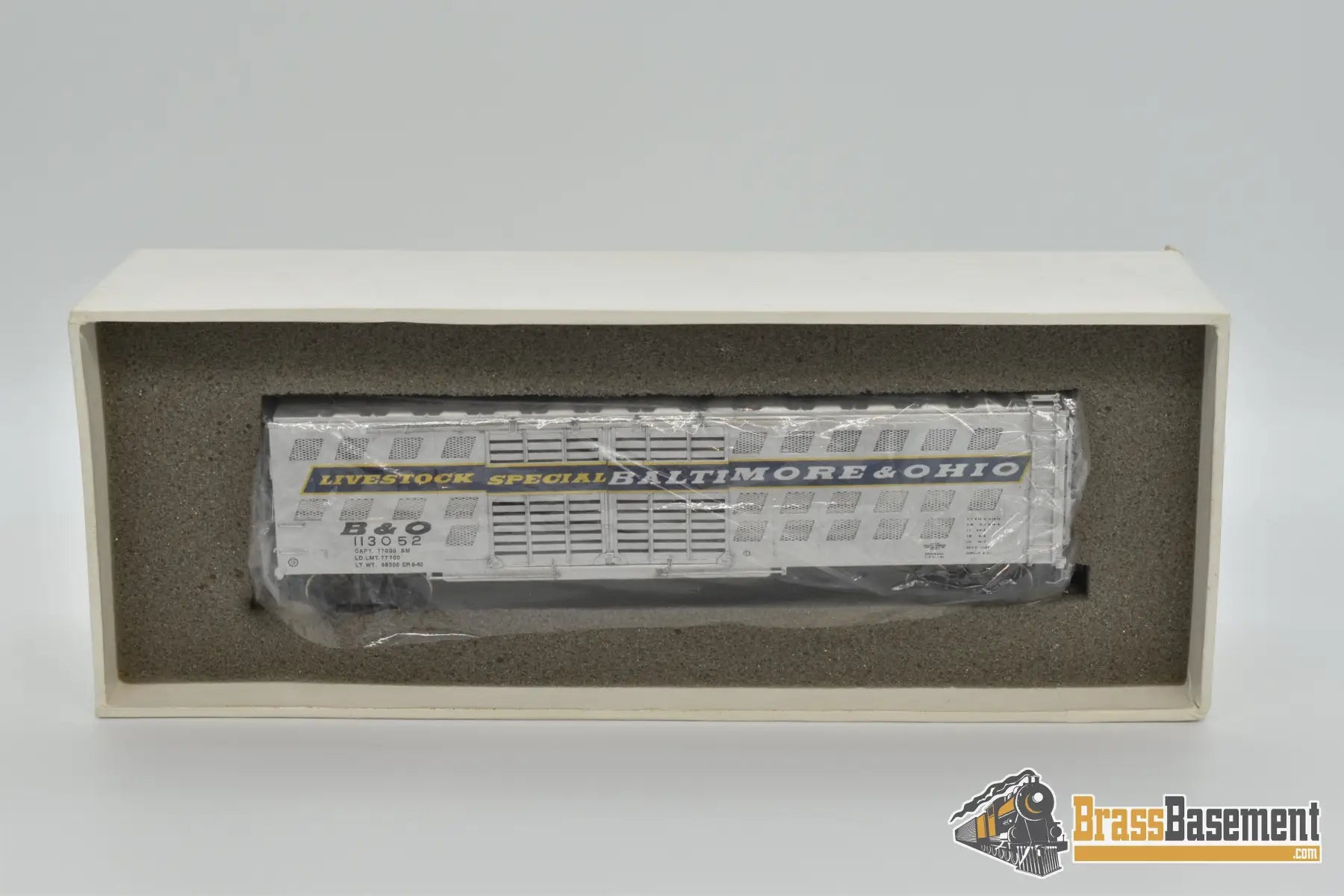 Ho Brass - Omi 3140 Baltimore & Ohio B&O Deluxe Livestock Car W/ Double Doors Freight
