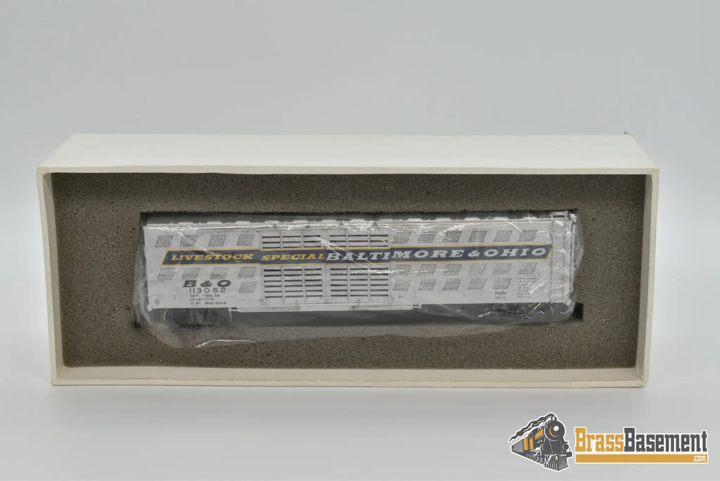 Ho Brass - Omi 3140 Baltimore & Ohio B&O Deluxe Livestock Car W/ Double Doors Freight