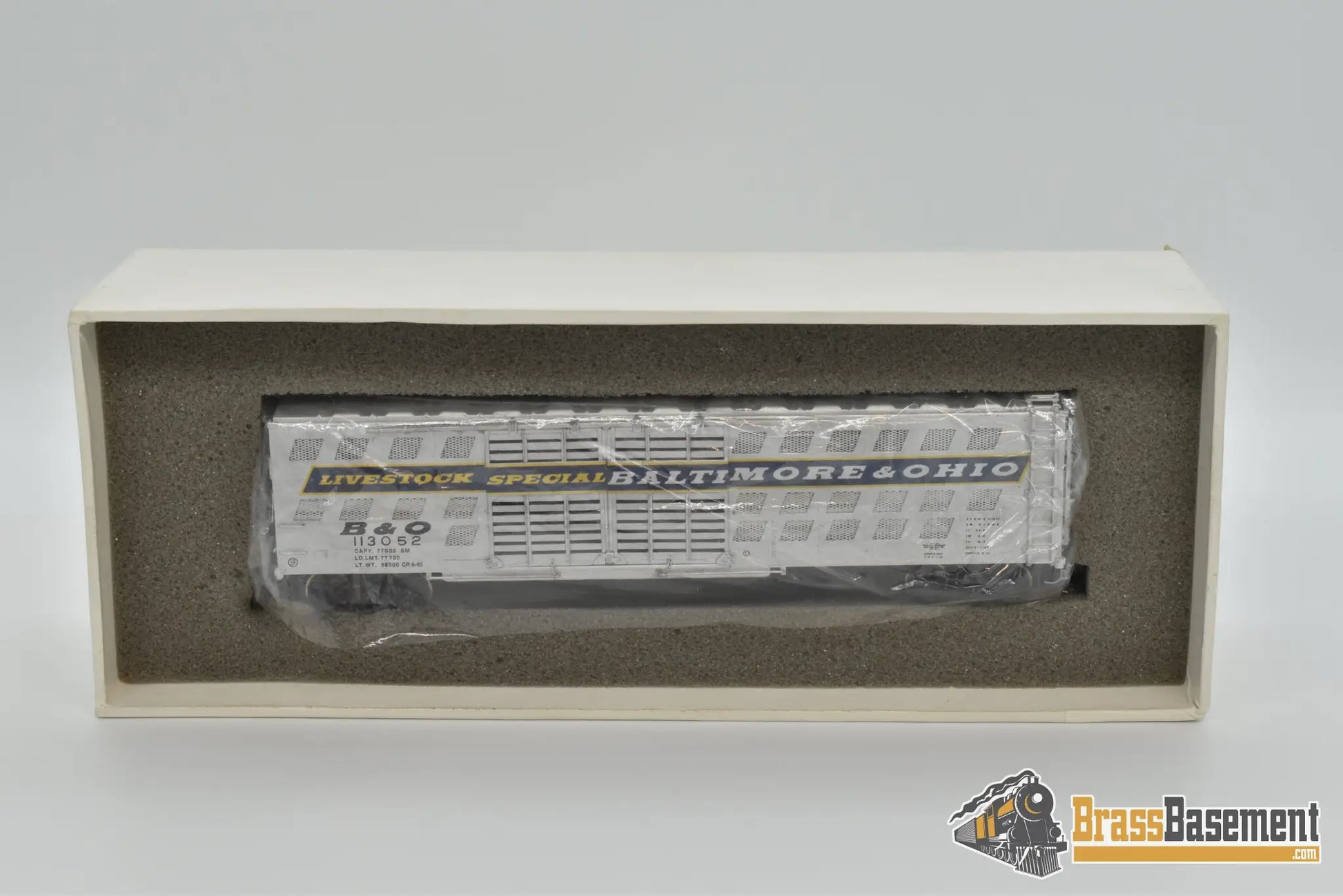 Ho Brass - Omi 3140 Baltimore & Ohio B&O Deluxe Livestock Car W/ Double Doors Freight