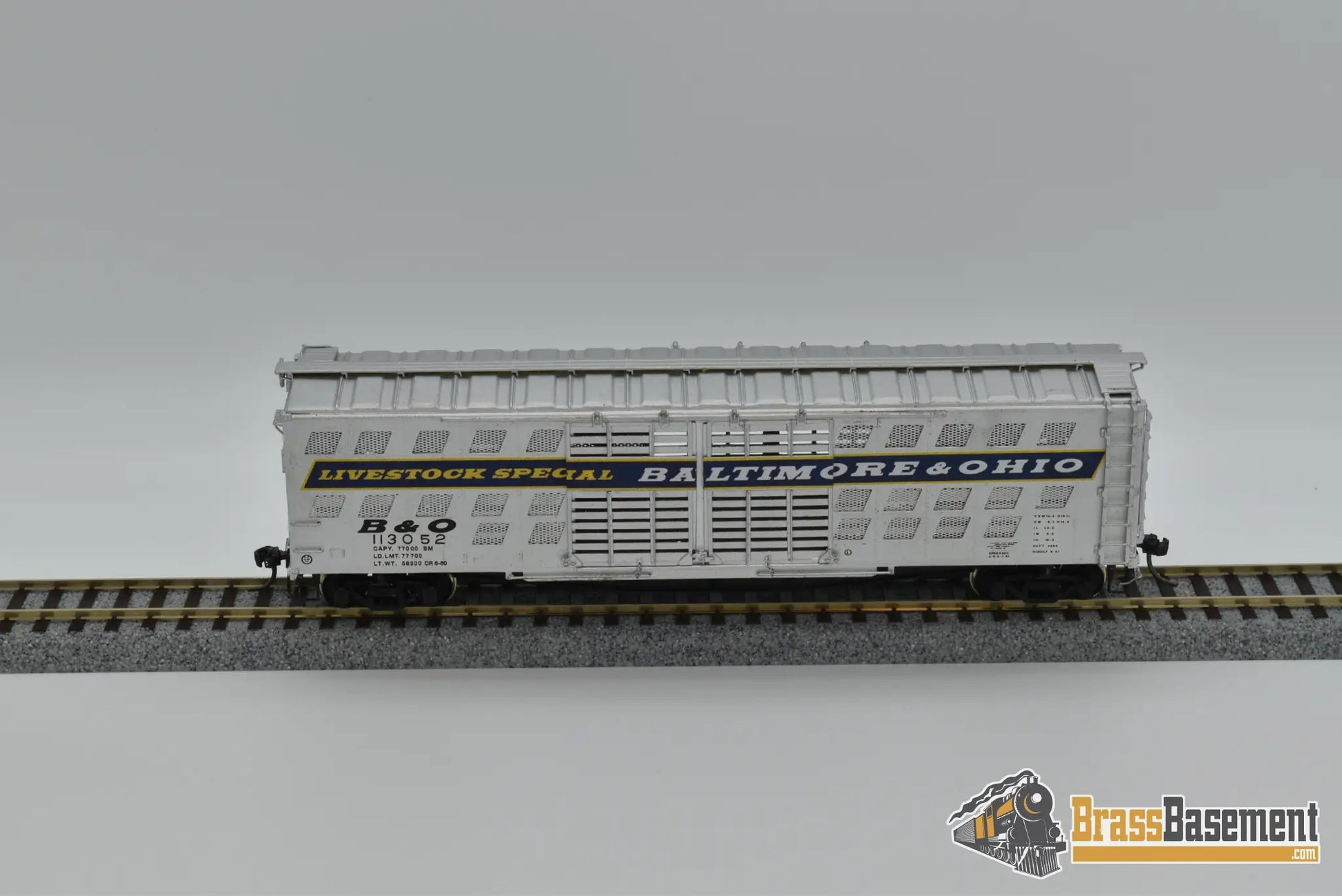 Ho Brass - Omi 3140 Baltimore & Ohio B&O Deluxe Livestock Car W/ Double Doors Freight
