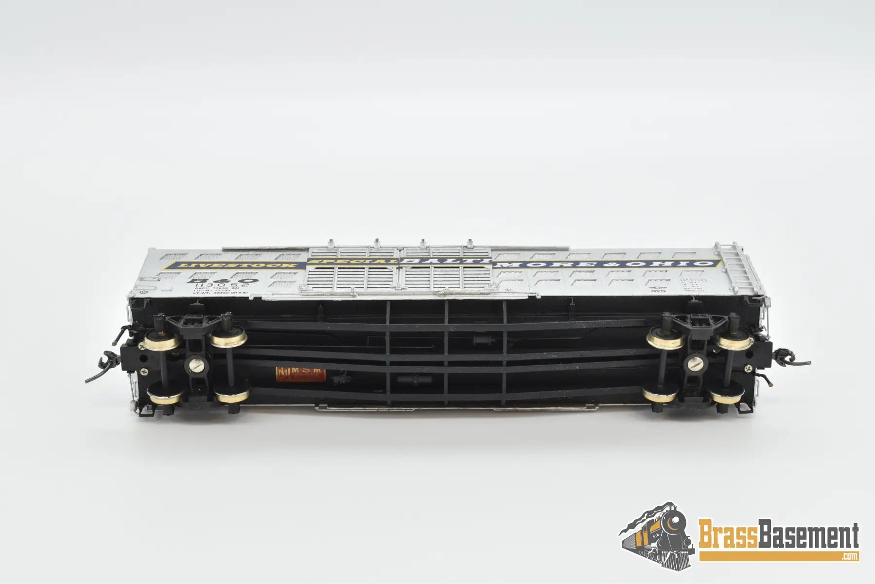 Ho Brass - Omi 3140 Baltimore & Ohio B&O Deluxe Livestock Car W/ Double Doors Freight