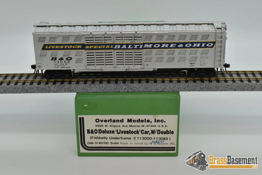 Ho Brass - Omi 3140 Baltimore & Ohio B&O Deluxe Livestock Car W/ Double Doors Freight