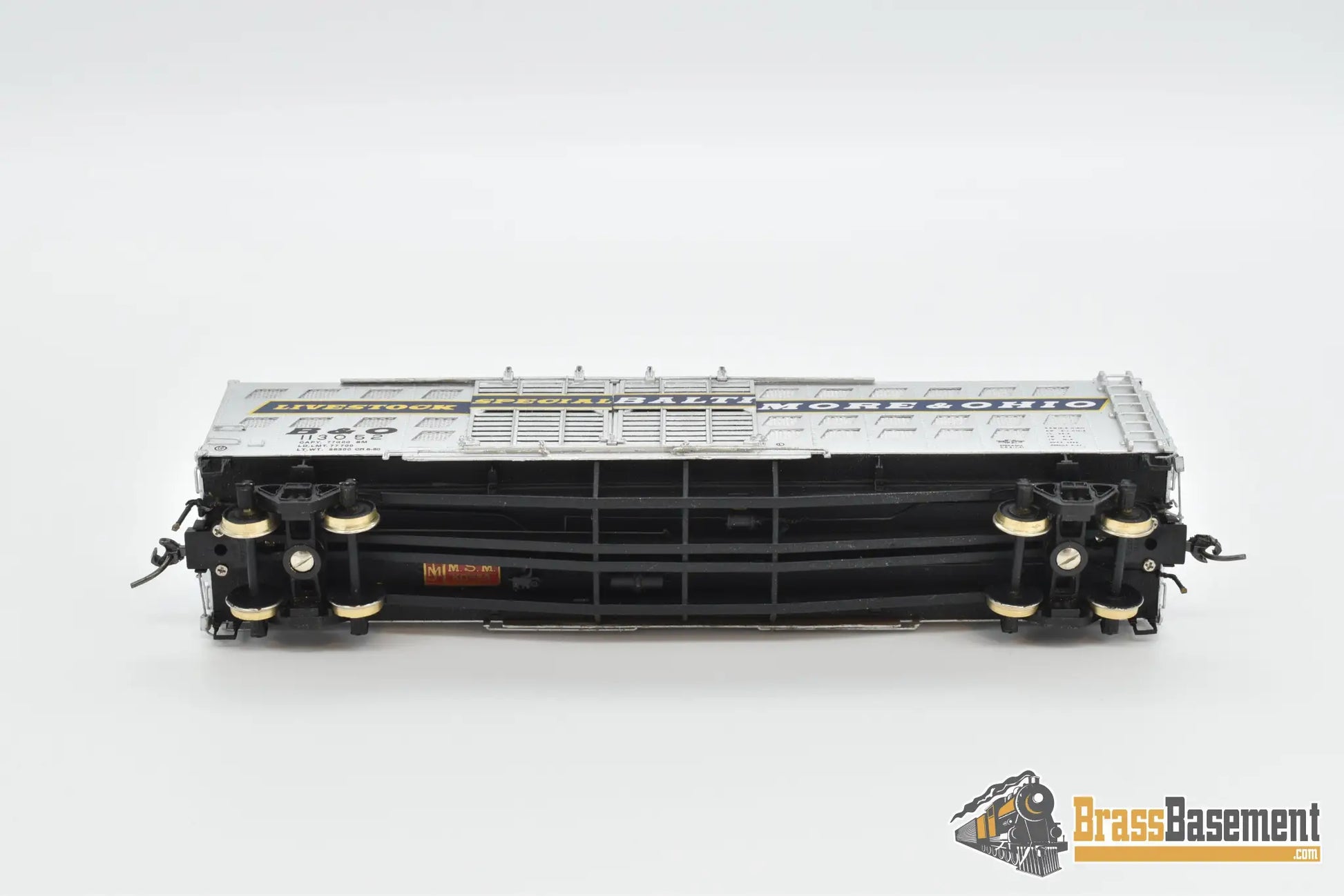 Ho Brass - Omi 3140 Baltimore & Ohio B&O Deluxe Livestock Car W/ Double Doors Freight
