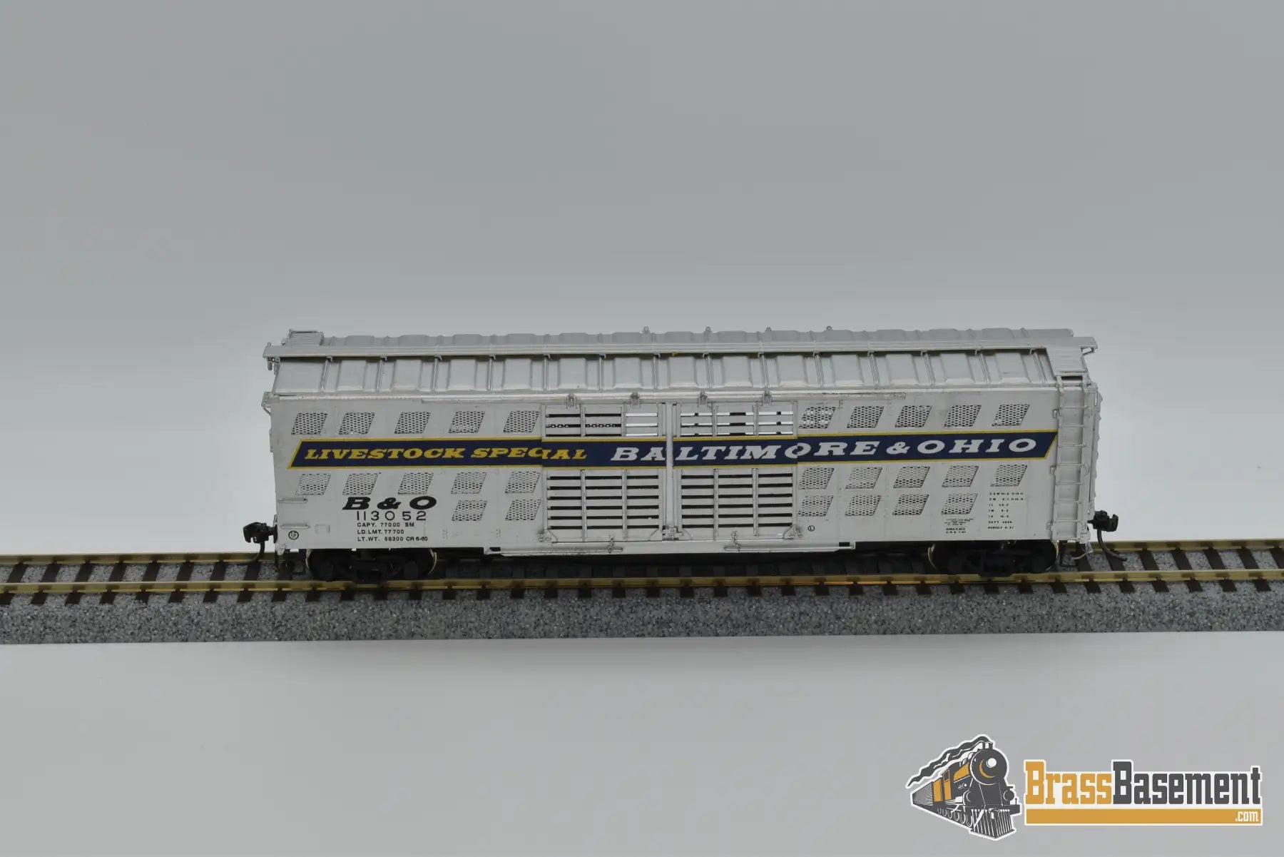 Ho Brass - Omi 3140 Baltimore & Ohio B&O Deluxe Livestock Car W/ Double Doors Freight