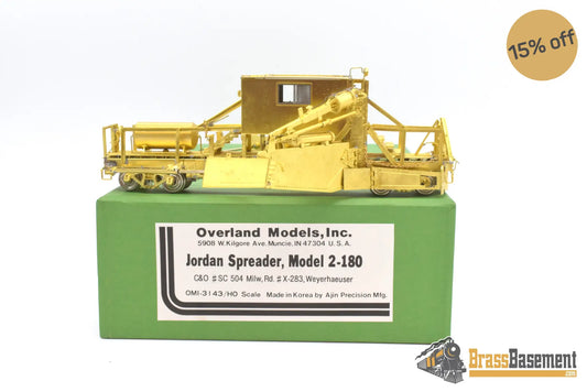Ho Brass - Omi 3143 Jordan Spreader Model 2 - 180 C&O Milw Weyerhaeuser Unpainted Freight