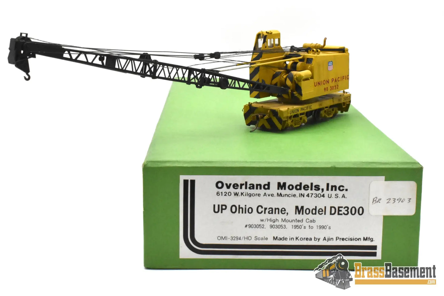 HO Brass - OMI 3294 Union Pacific UP Ohio Crane DE-300 #903052 Armor Yellow - C/P Freight